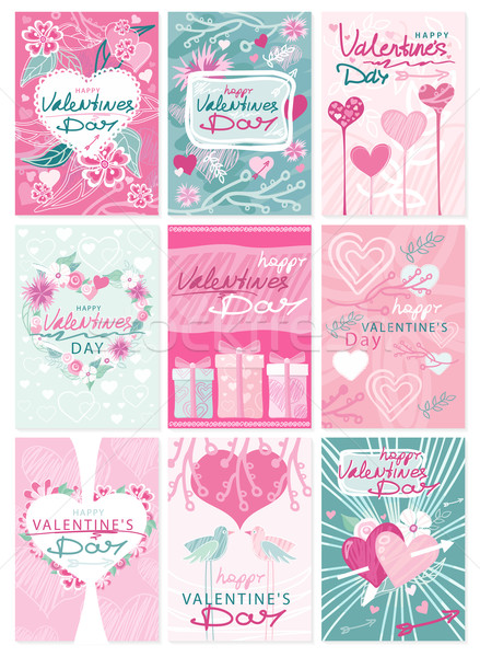 Happy Valentines Day Party Flyer Posters Stock photo © robuart