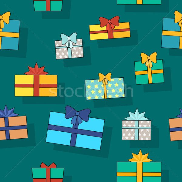 Gift Boxes Seamless Pattern Vector in Flat Design Stock photo © robuart