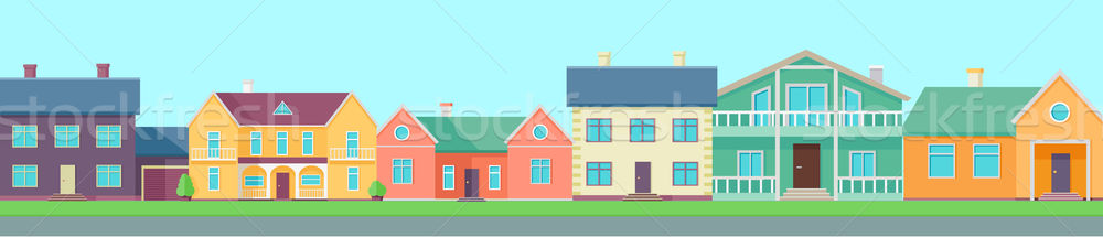 Rangée maisons rue différent maison maison [[stock_photo]] © robuart