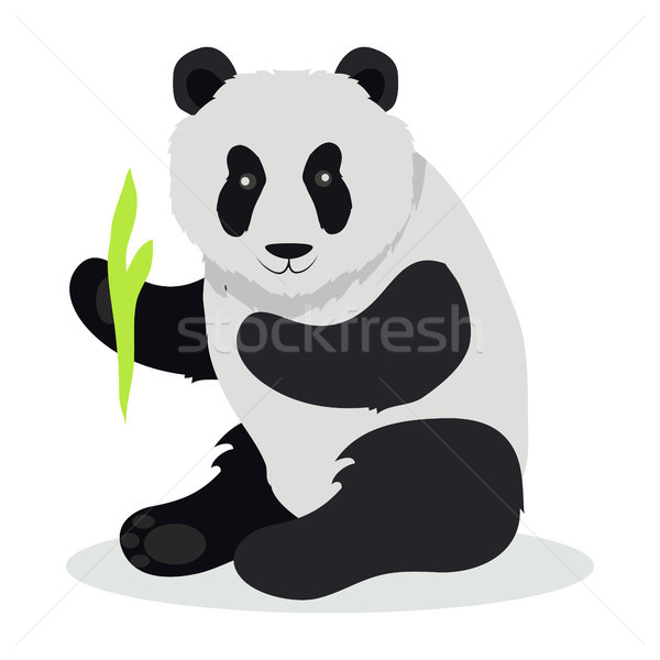 Zdjęcia stock: Panda · cartoon · cute · bambusa · oddziału