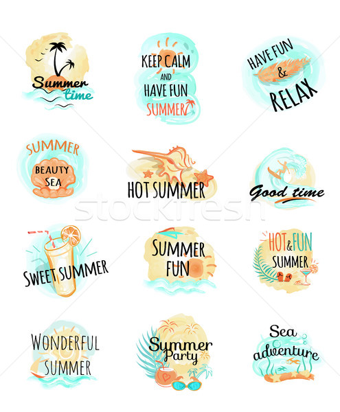 Set of Summer Logo Icons. Summer Time Stock photo © robuart