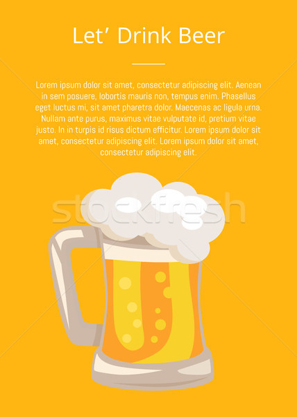 Traditional Glass of Beer with White Foam Vector Stock photo © robuart