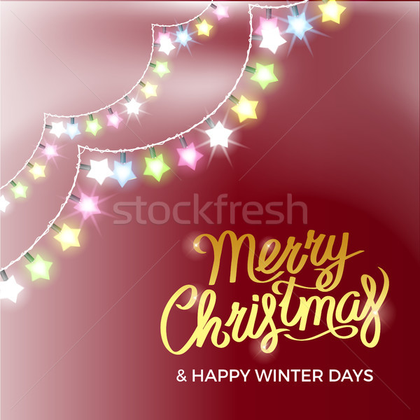 Merry Christmas and Happy Winter Days Poster Stock photo © robuart