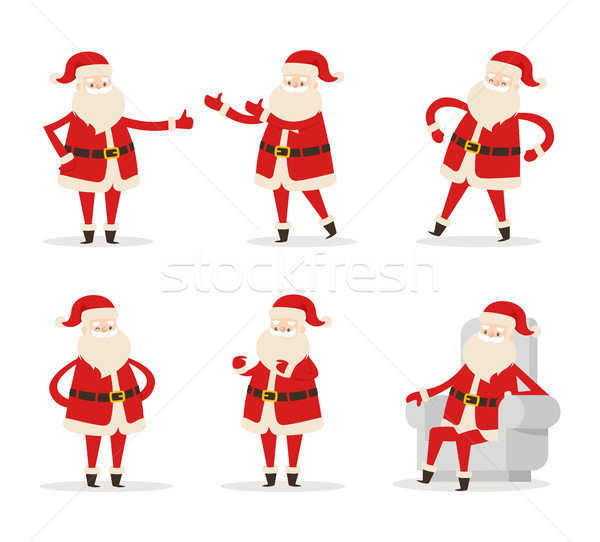 Santa Collection of Icons Vector Illustration Stock photo © robuart