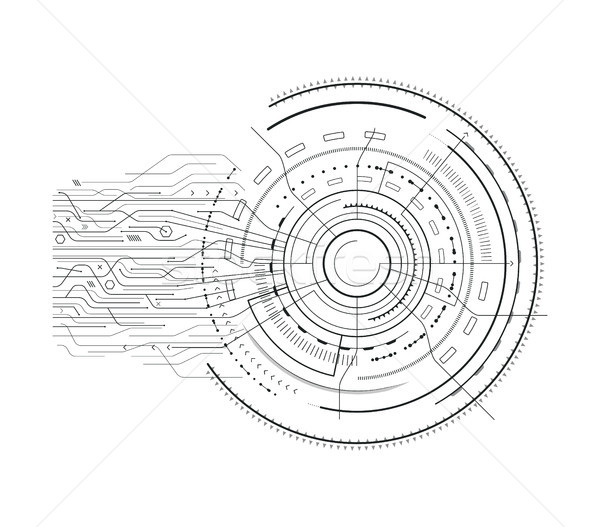 Interface ingesteld scifi schets futuristische Stockfoto © robuart