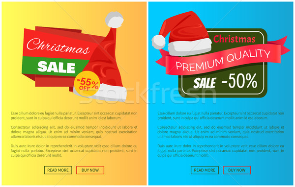Hot Prices Santa Claus Hats Promo Labels Christmas Stock photo © robuart