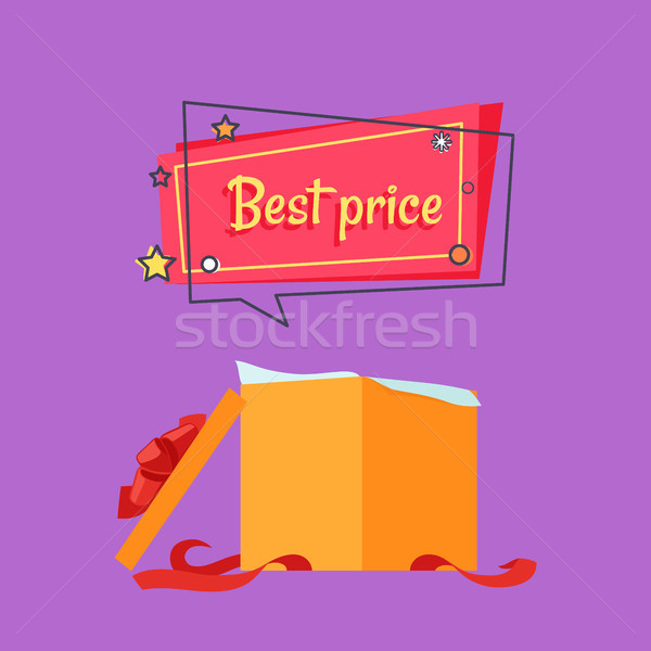 Best Price Open Gift Box in Beige Wrapping Paper Stock photo © robuart