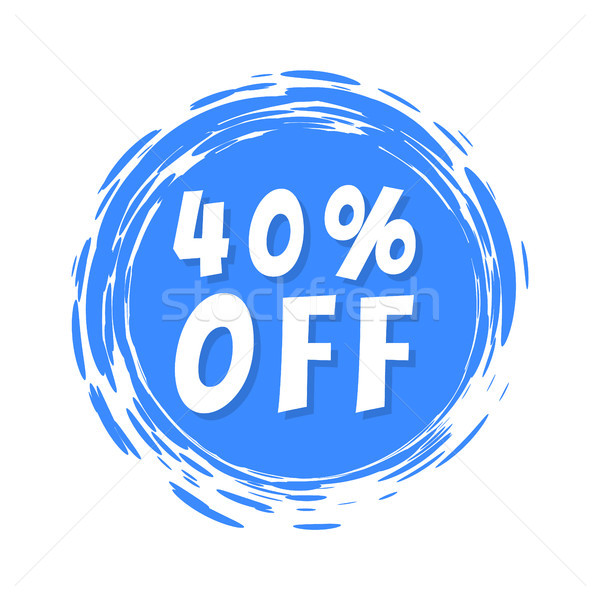 40 Off Sale Text Blue Painted Spot Brush Stroke Stock photo © robuart