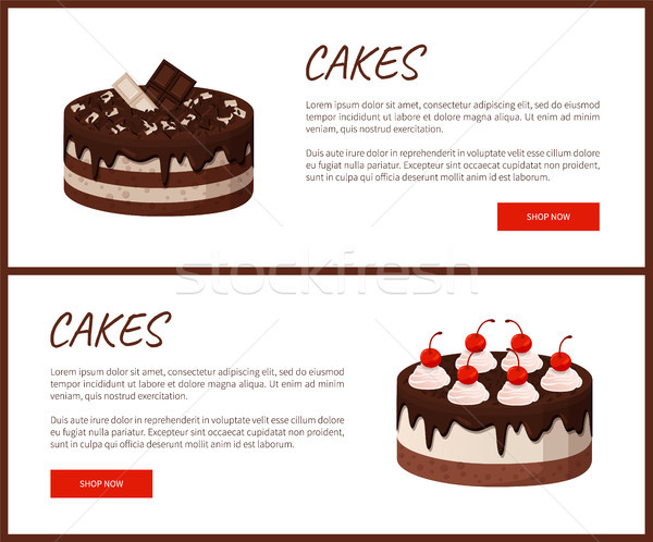 Stock photo: Cakes Variety Page Online Shop Vector Illustration