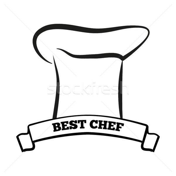 Best Chef Black and White Emblem with Hat and Sign Stock photo © robuart