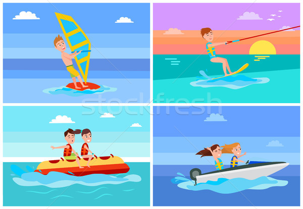 Summertime Activities Set Vector Illustration Stock photo © robuart