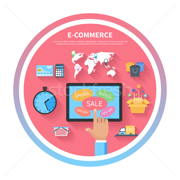 Internet shopping concept with monitor screen Stock photo © robuart