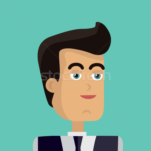 Fiatal üzletember ikon avatar izolált zöld Stock fotó © robuart