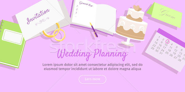 Wedding Planning Web Banner. Preparations. Vector Stock photo © robuart