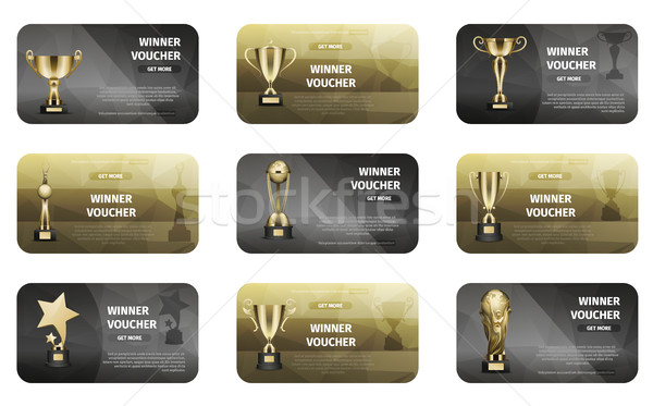 Winner Voucher Set in Golden and Silver Colors Stock photo © robuart