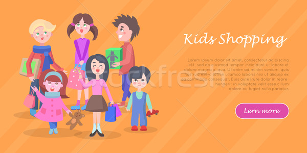 Family Shopping Cartoon Flat Vector Concept Stock photo © robuart