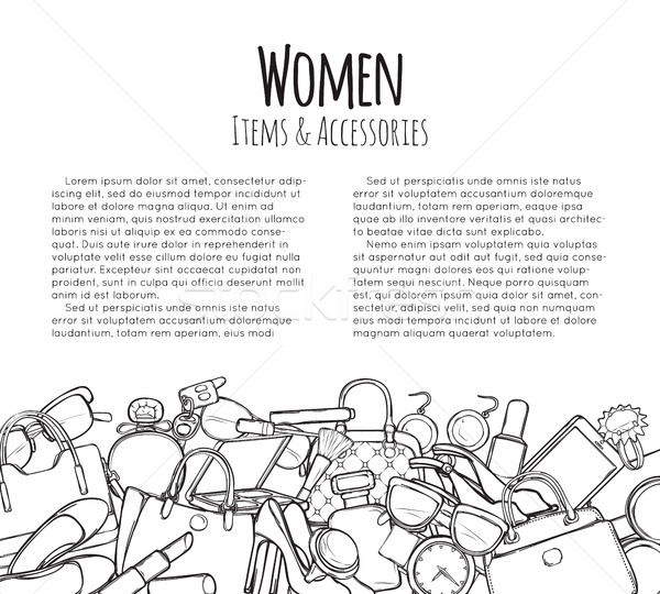 Women Items and Accessories Web Banner. Colourless Stock photo © robuart