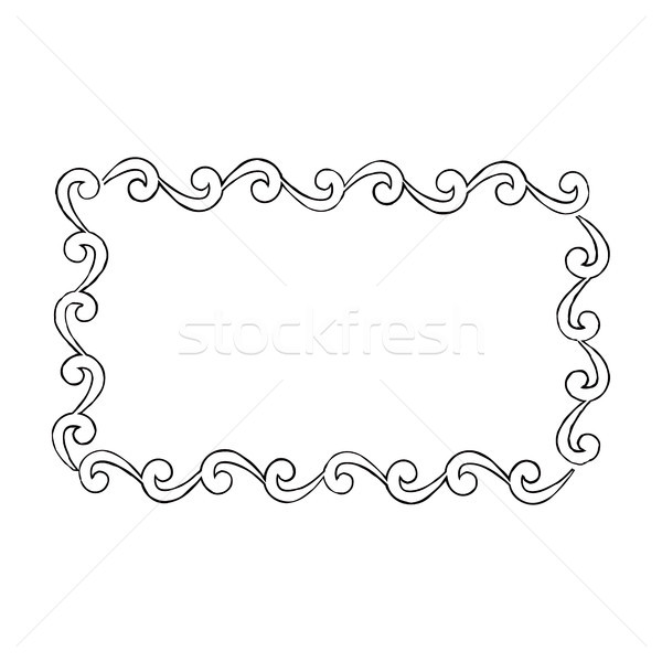 Curly Doodle Framework with Curved Borders Vector Stock photo © robuart