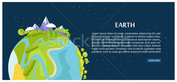 Save Earth Poster View on Planet from Outer Space Stock photo © robuart