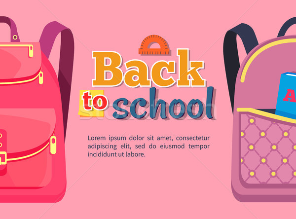 Back to School Poster with Backpacks for Children Stock photo © robuart
