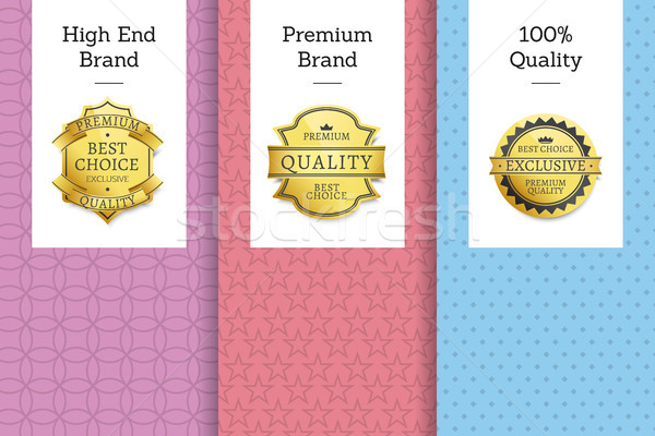 High End Qquality 100 Premium Brand Golden Labels Stock photo © robuart