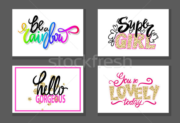 Coloré graffitis fonts slogan signes Rainbow [[stock_photo]] © robuart