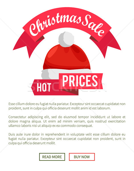 Karácsony vásár promo címke mikulás kalap Stock fotó © robuart