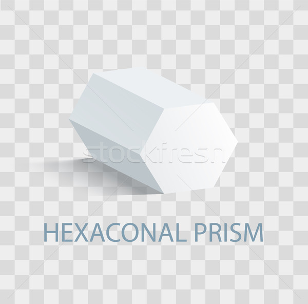 Hexaconal Prism geometric Figure in White Color Stock photo © robuart