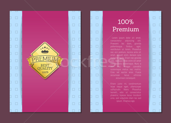 100 garantizar certificado prima calidad etiqueta Foto stock © robuart