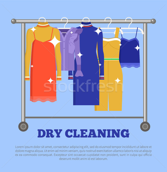 Dry Cleaning Clothing Poster Vector Illustration Stock photo © robuart