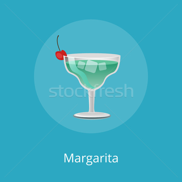 Margarita Refreshment Cocktail Decorated by Cherry Stock photo © robuart