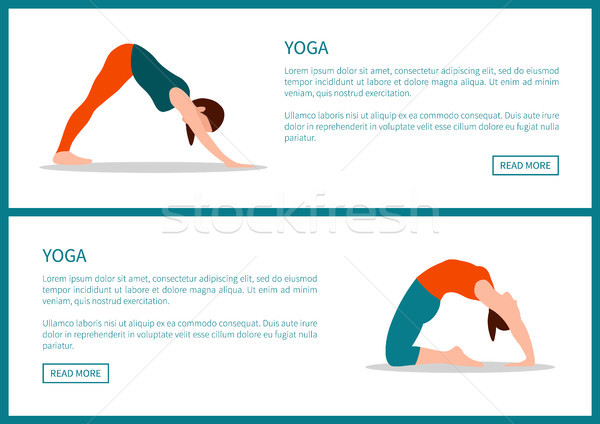 Yoga Colorful Banner, Stances Vector Illustration Stock photo © robuart