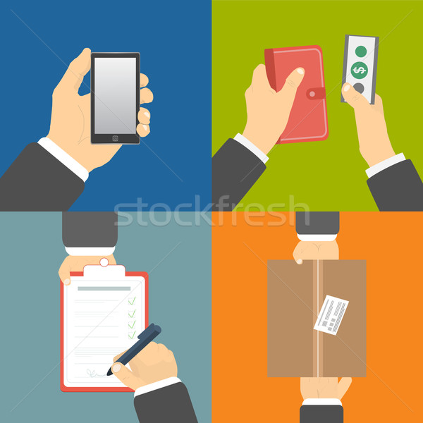 Set of hands clients purchasing Stock photo © robuart