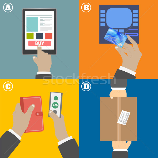 Set of business hands action concepts Stock photo © robuart