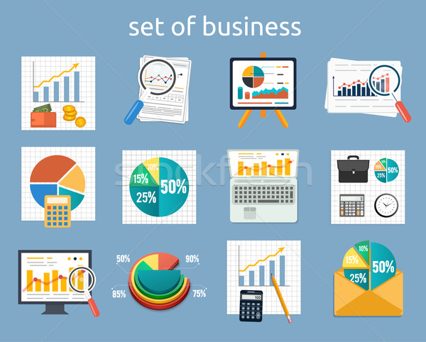 Stand charts business analytics ingesteld Stockfoto © robuart