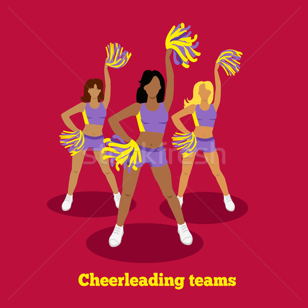 Cheerleading Team Concept Flat Design Stock photo © robuart