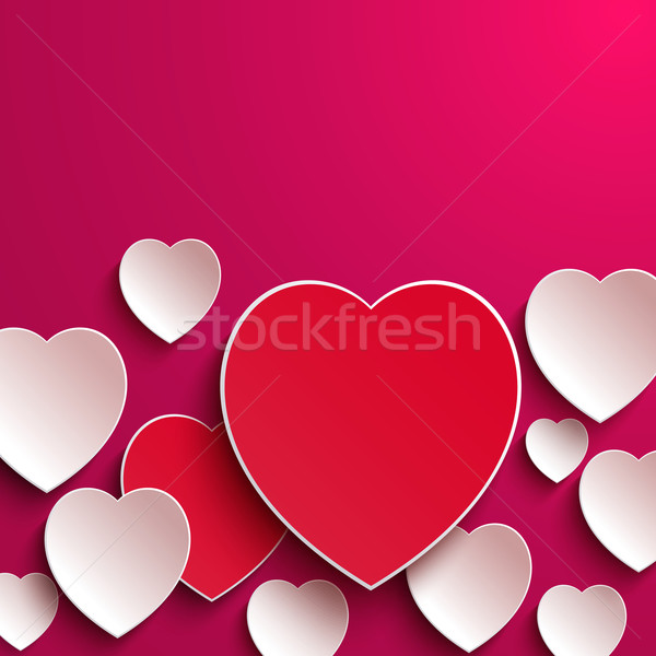 Valentines Day. Abstract Paper Hearts Stock photo © robuart