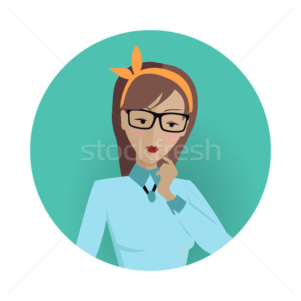 Userpic of a Business Lady. Woman at Work Icon Stock photo © robuart