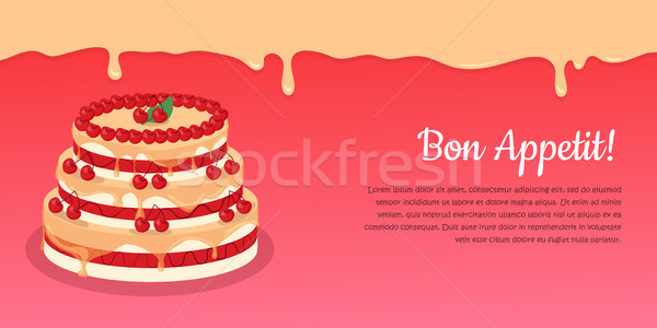 Bon Appetit. Festive Cake Web Banner. Chocolate Stock photo © robuart