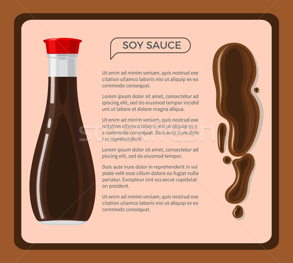 Soy Sauce Informative Poster on Light Background Stock photo © robuart