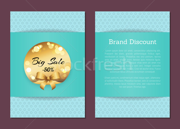 Brand Discount Sale Cover Front Back Golden Label Stock photo © robuart