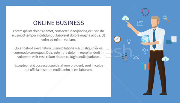 Online Business Poster Color Vector Illustration Stock photo © robuart