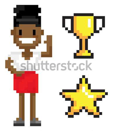 Four Pixel Icons Collection, Vector Illustration Stock photo © robuart