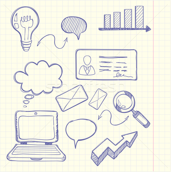 Set of doodle business management Stock photo © robuart