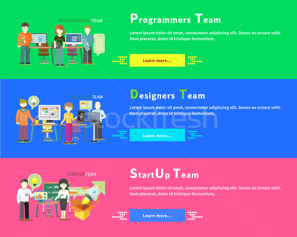 Startup Team. Programmers. Designers People Group Stock photo © robuart