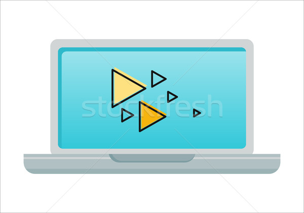 Laptop with Media Sings on Screen Stock photo © robuart