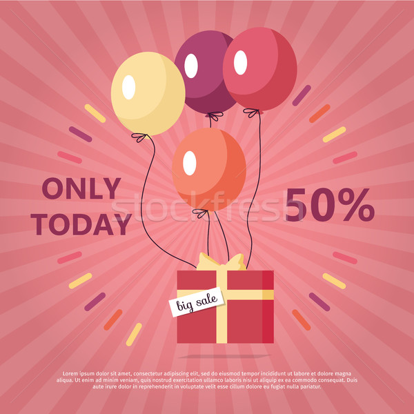 Gift Box with Text Big Sale Flying on Balloon Stock photo © robuart