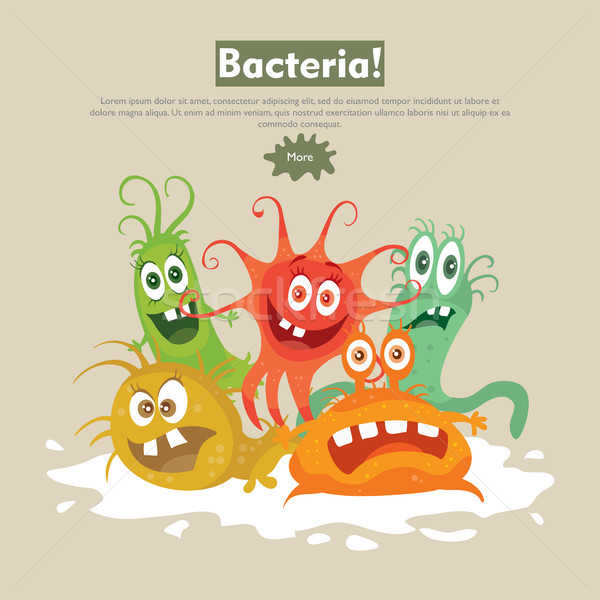 Bakteriler karikatür vektör web afiş grup Stok fotoğraf © robuart