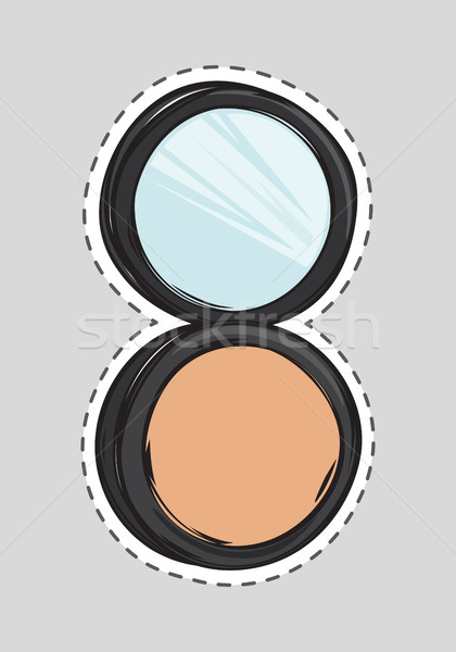 Cosmetic Makeup Powder in Black Round Plastic Case Stock photo © robuart