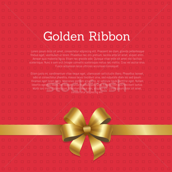 Golden Ribbon Certificate or Greeting Card Design Stock photo © robuart